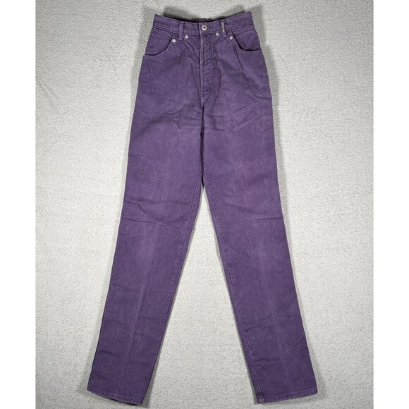 Vintage Rockies Rocky Mountain Jeans Western Bareback Purple Women Size 25WX35L - Picture 1 of 16